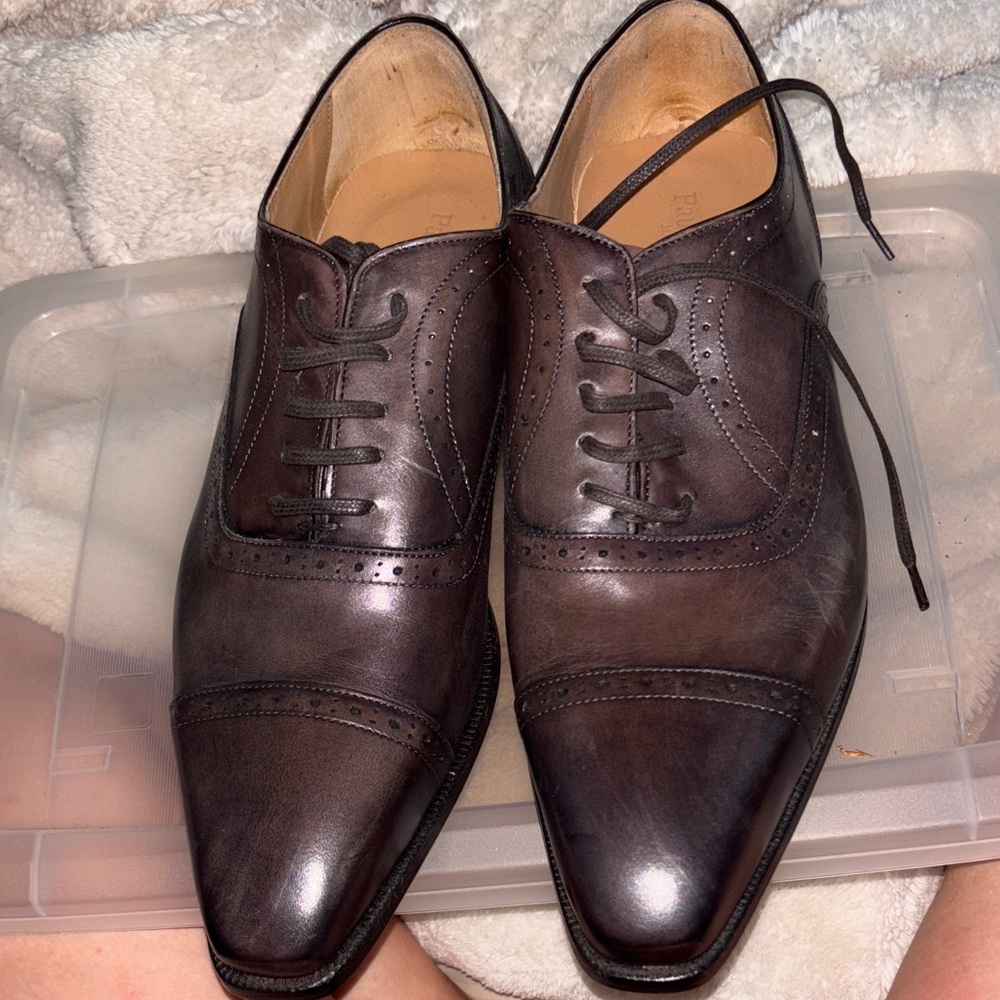Paul Fredrick Dark Brown Men's Oxfords